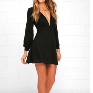 Lulu's Ecstatic Harmony Black Long Sleeve Dress